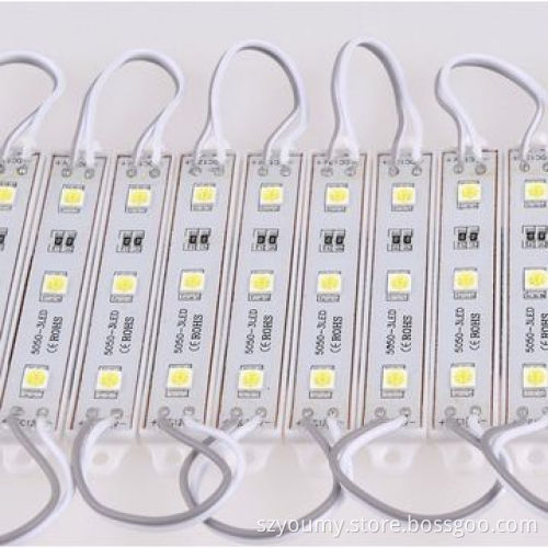 5050 SMD 3 LED Module, White, Waterproof, Decoration, Advertisement, DC 12V
